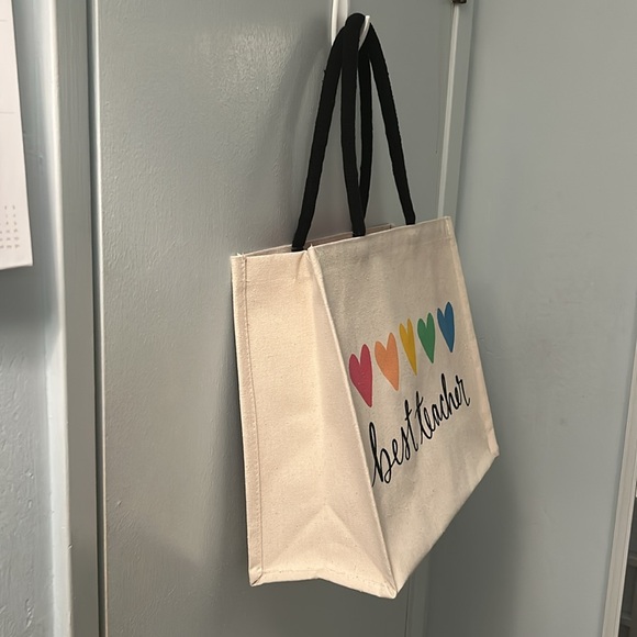 Best Teacher Canvas Tote Bag - Picture 4 of 16